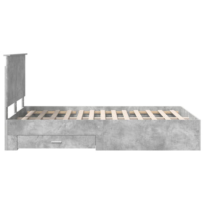 vidaXL Bed Frame Concrete Grey 120 x 190 cm Engineered Wood