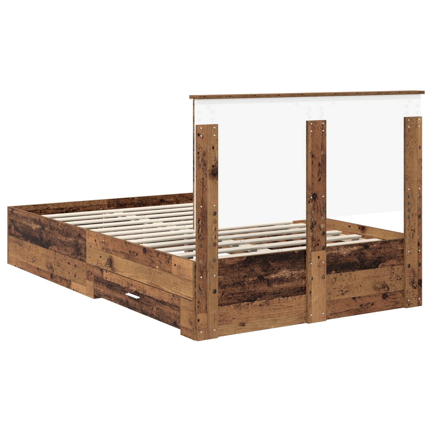 vidaXL Bed Frame with Headboard Old Wood 120 x 190 cm Engineered Wood