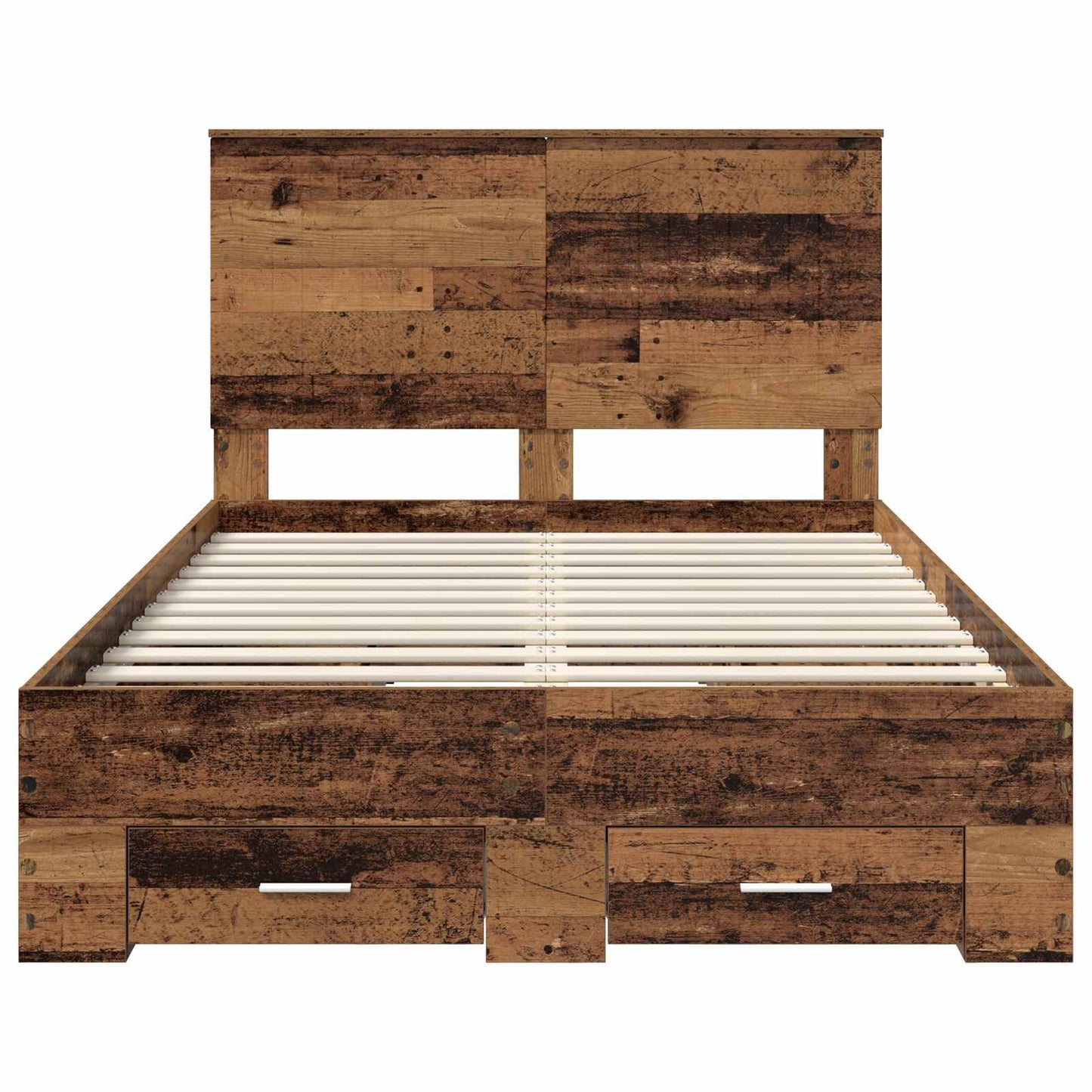 vidaXL Bed Frame with Headboard Old Wood 120 x 190 cm Engineered Wood