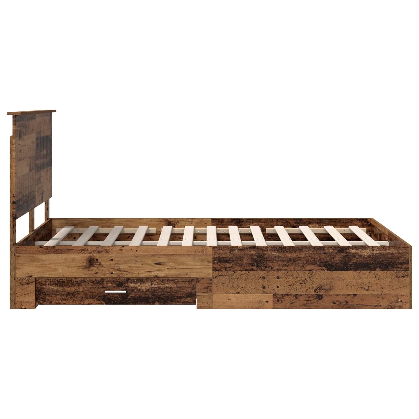 vidaXL Bed Frame with Headboard Old Wood 120 x 190 cm Engineered Wood