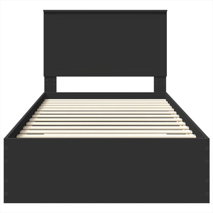 vidaXL Bed Frame Black and Silver 90 x 200 cm Engineered Wood
