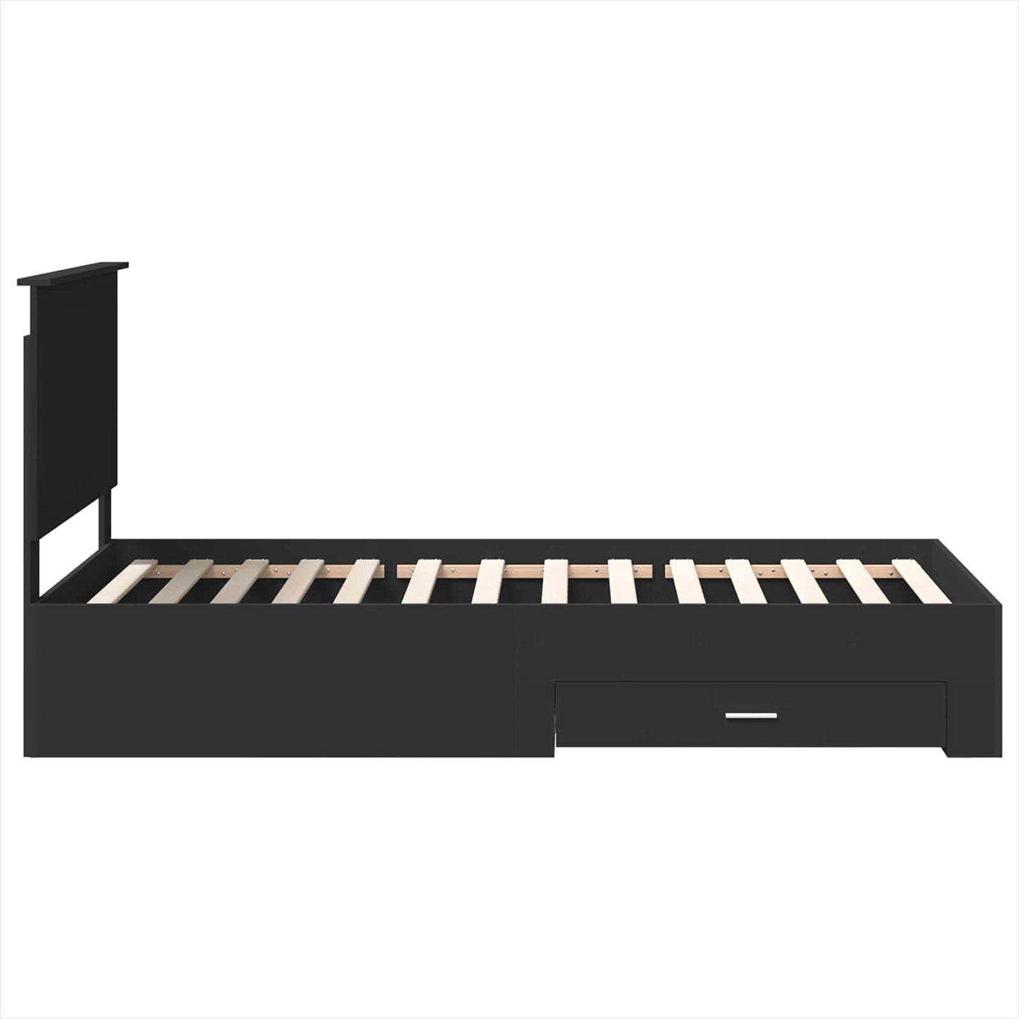 vidaXL Bed Frame Black and Silver 90 x 200 cm Engineered Wood