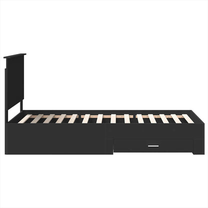 vidaXL Bed Frame Black and Silver 90 x 200 cm Engineered Wood