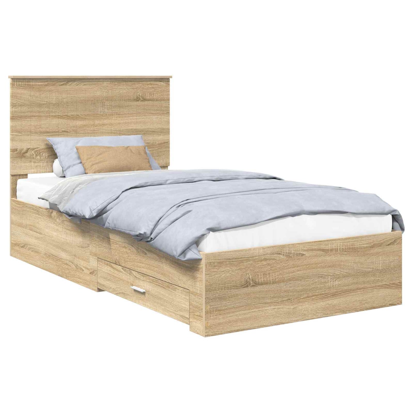vidaXL Bed Frame with Drawer Sonoma Oak 100 x 200 cm Engineered Wood