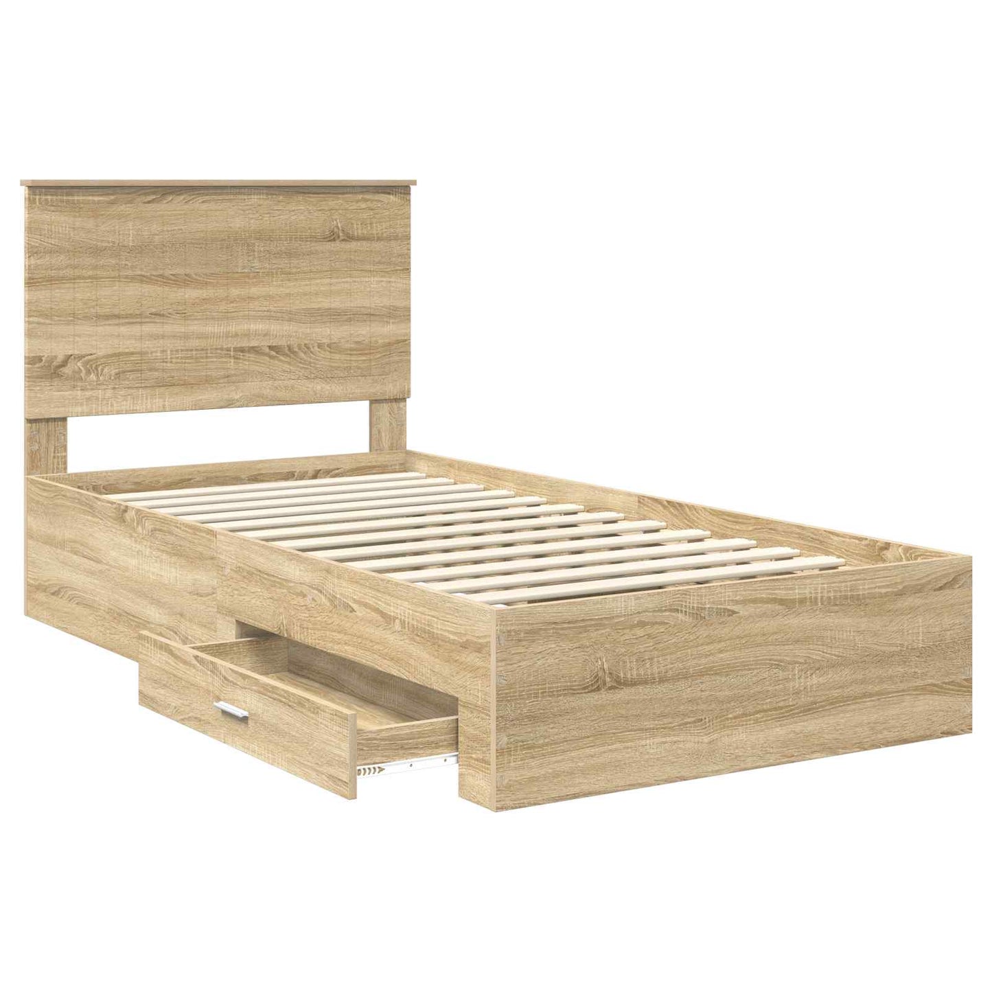 vidaXL Bed Frame with Drawer Sonoma Oak 100 x 200 cm Engineered Wood