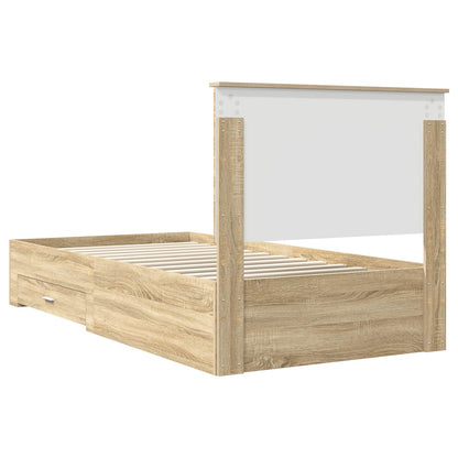 vidaXL Bed Frame with Drawer Sonoma Oak 100 x 200 cm Engineered Wood