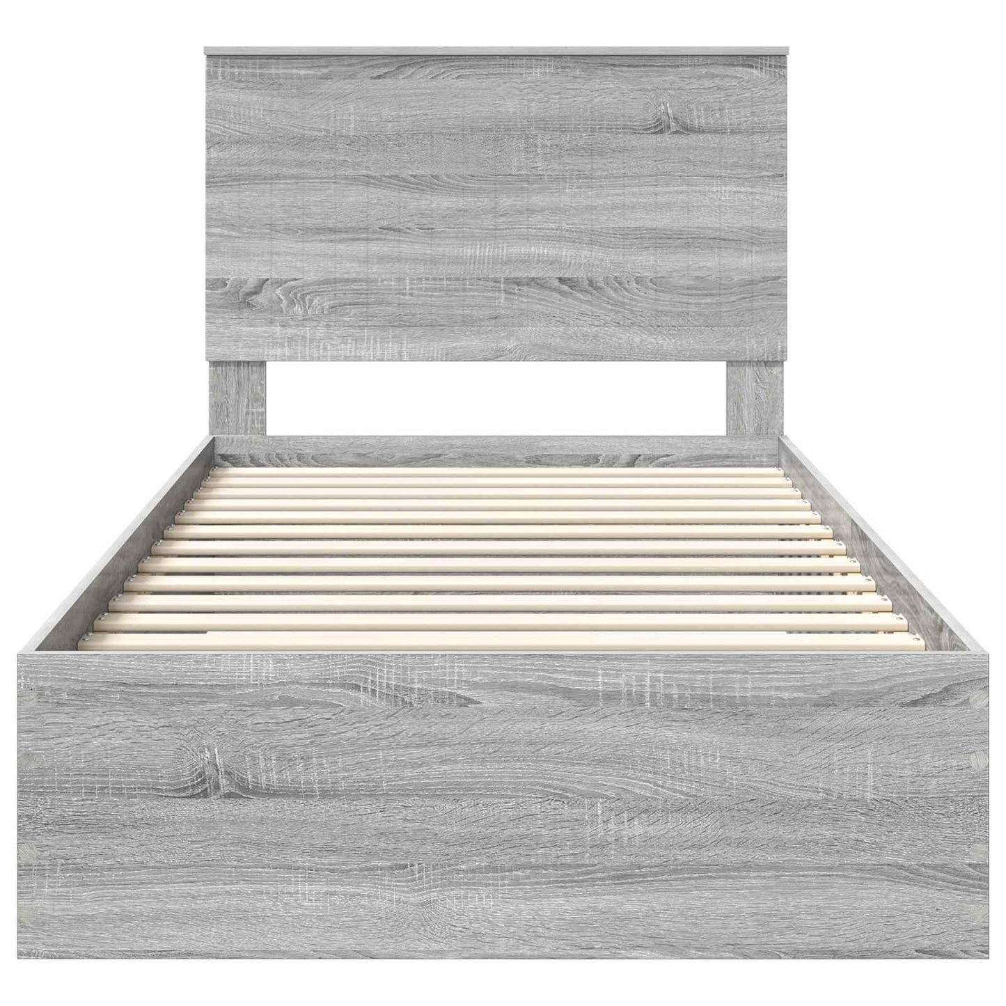 vidaXL Bed Frame with Drawer Grey Sonoma 100 x 200 cm Engineered Wood