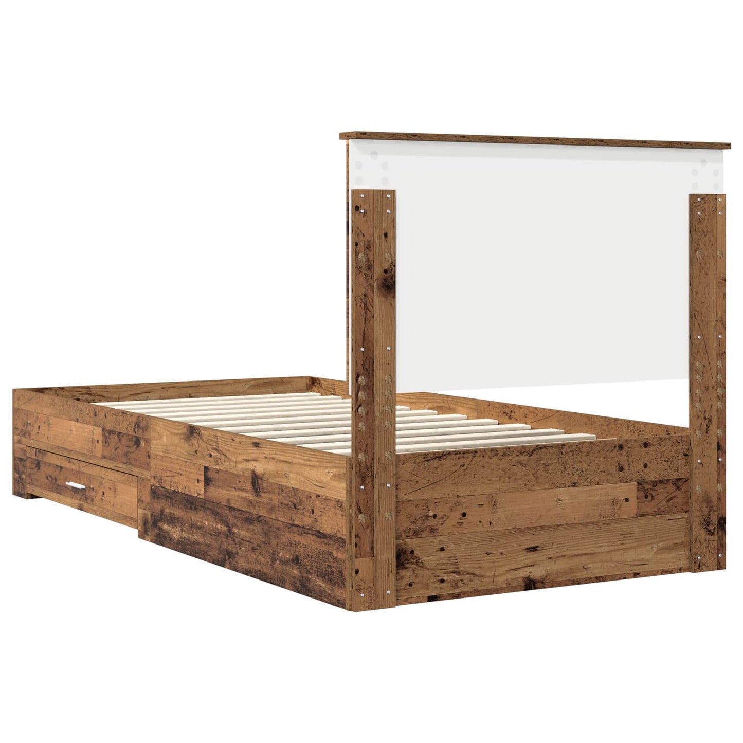 vidaXL Bed Frame with Headboard Old Wood 100 x 200 cm Engineered Wood
