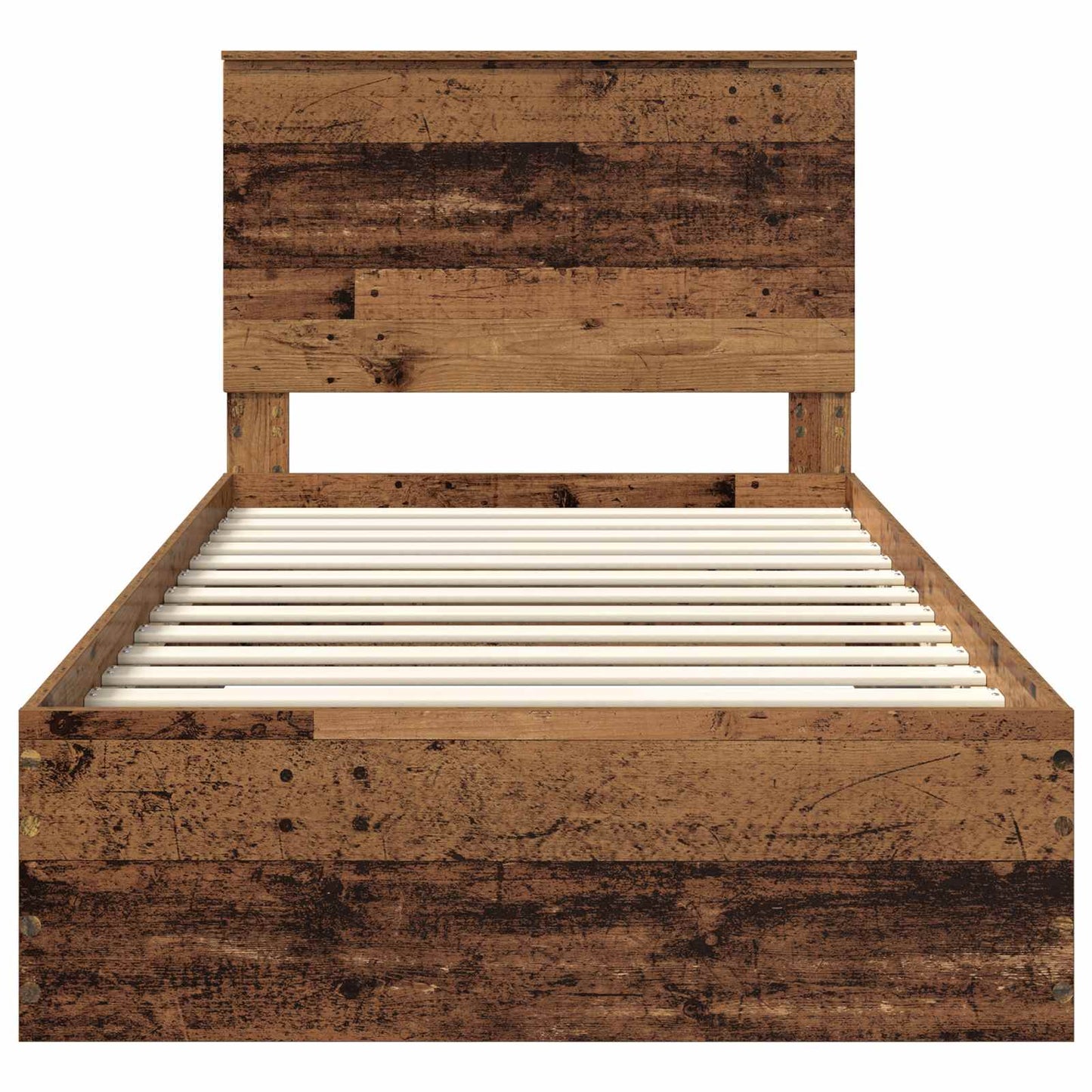 vidaXL Bed Frame with Headboard Old Wood 100 x 200 cm Engineered Wood