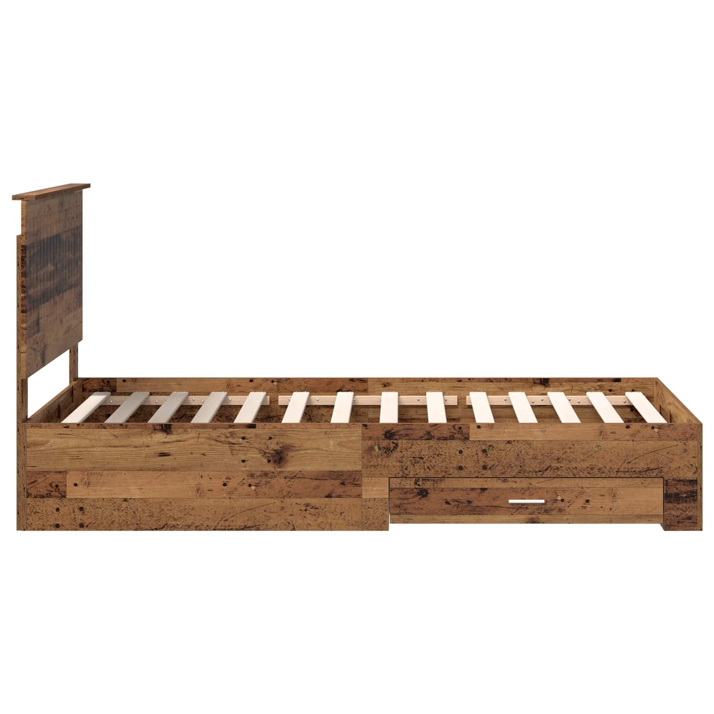 vidaXL Bed Frame with Headboard Old Wood 100 x 200 cm Engineered Wood