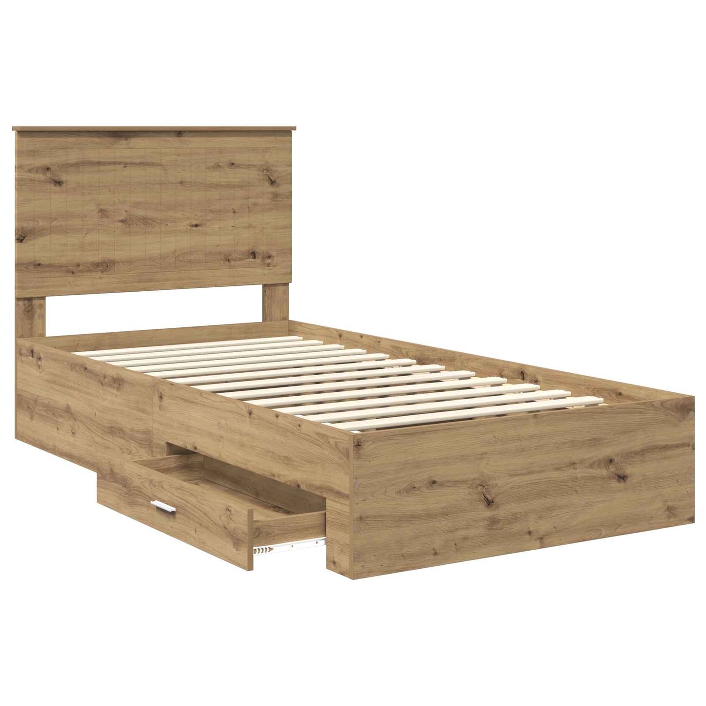 vidaXL Bed Frame with Drawer Artisan Oak 100 x 200 cm Engineered Wood