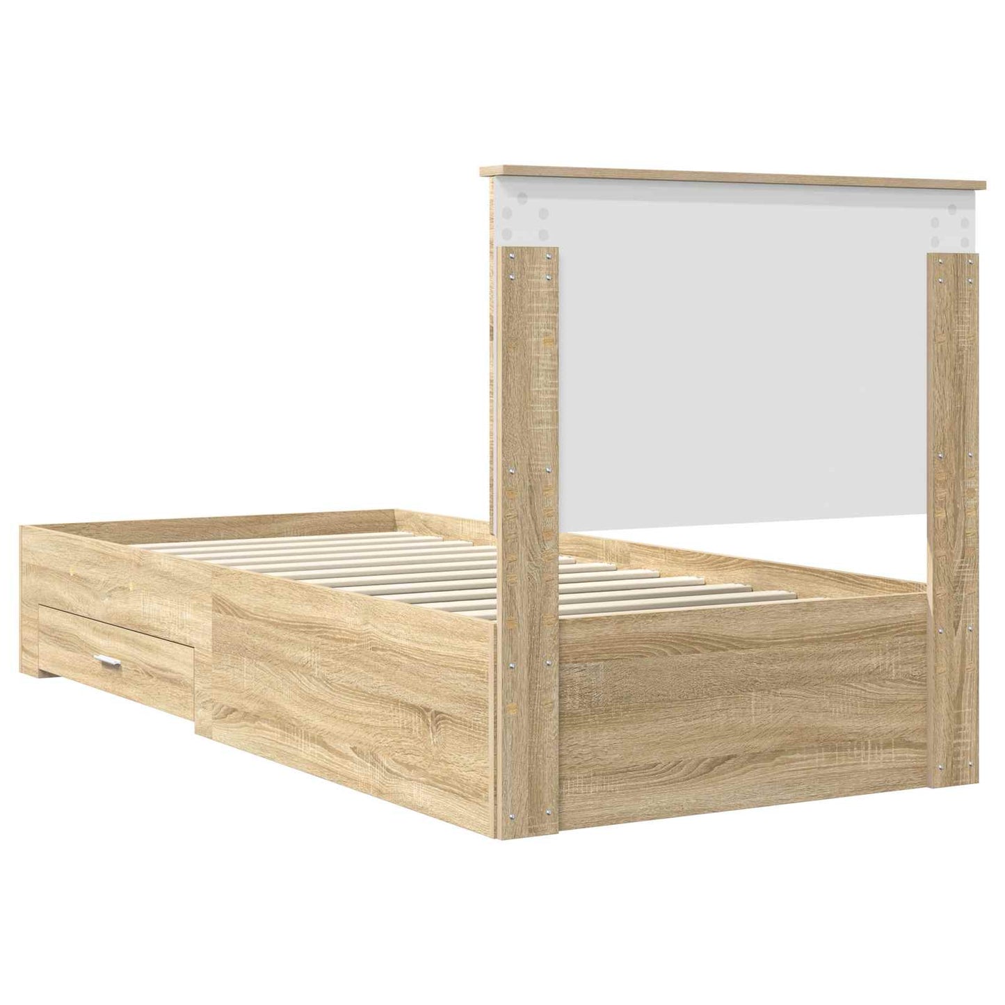 vidaXL Bed Frame with Headboard Sonoma Oak 90 x 200 cm Engineered Wood