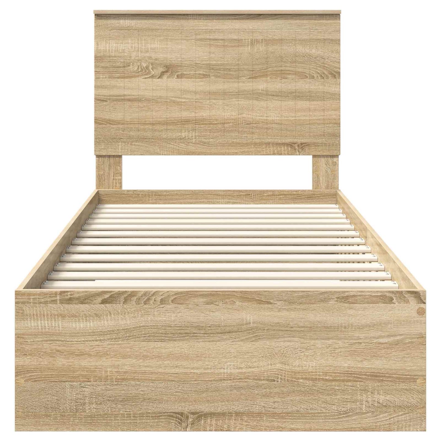 vidaXL Bed Frame with Headboard Sonoma Oak 90 x 200 cm Engineered Wood