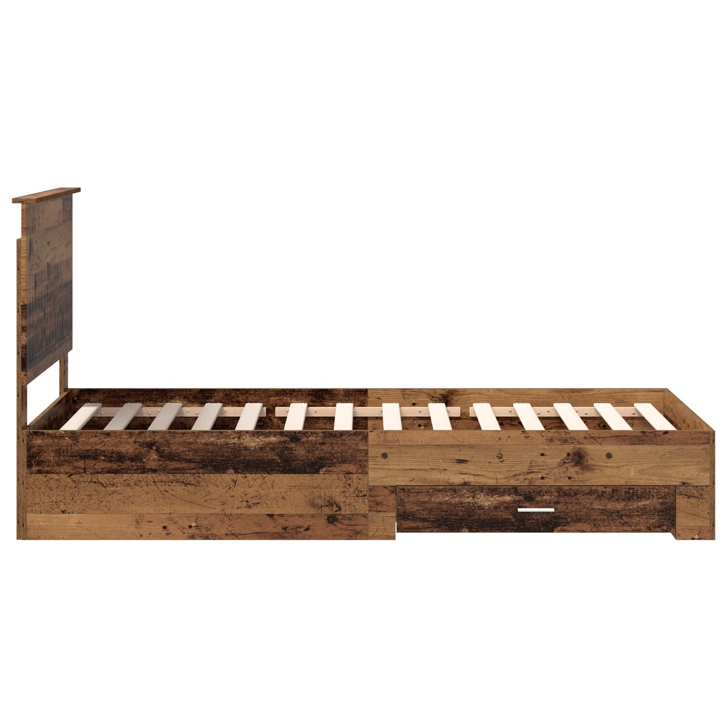 vidaXL Bed Frame with Headboard Old Wood 90 x 200 cm Engineered Wood