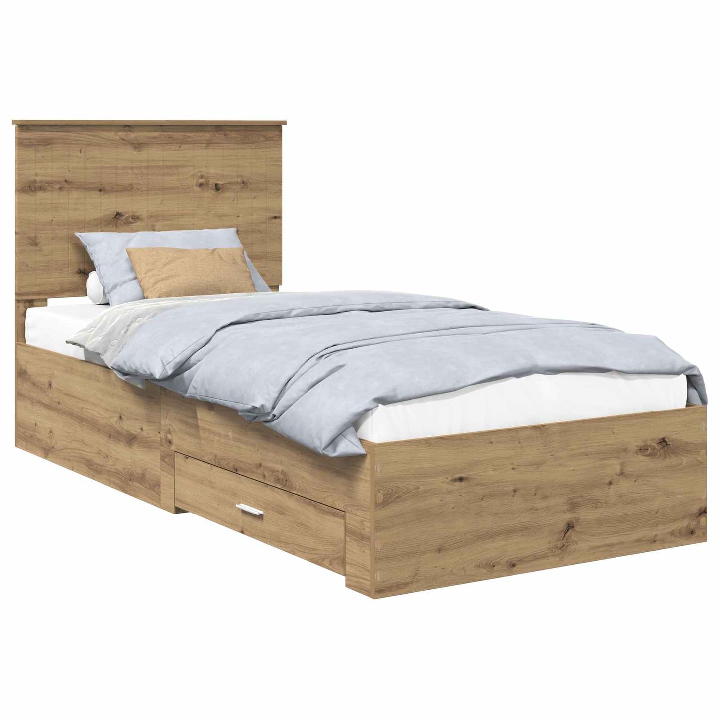 vidaXL Bed Frame with Drawer Artisan Oak 90 x 200 cm Engineered Wood