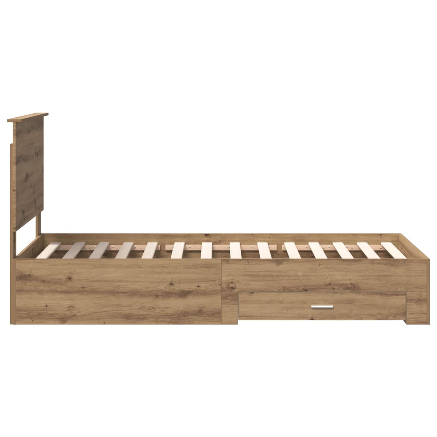 vidaXL Bed Frame with Drawer Artisan Oak 90 x 200 cm Engineered Wood