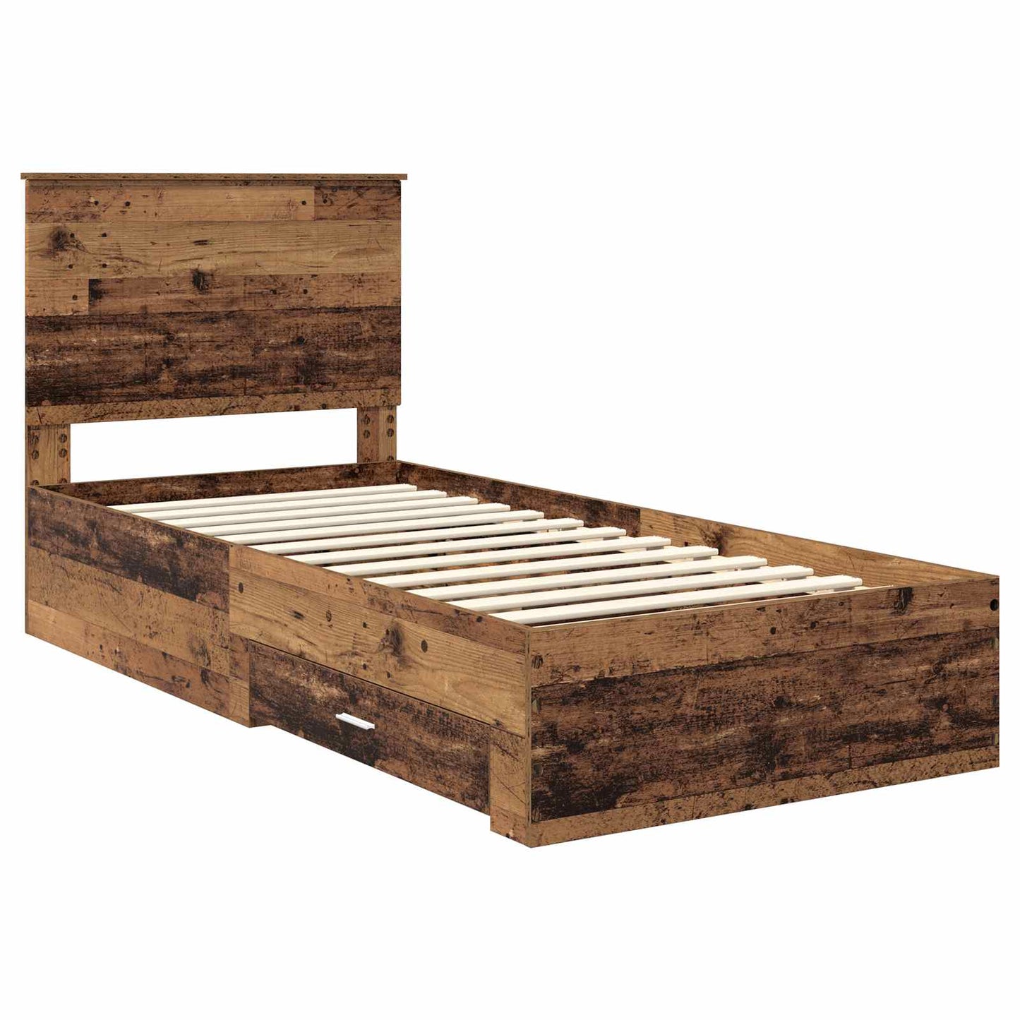 vidaXL Bed Frame with Headboard Old Wood 90 x 190 cm Engineered Wood