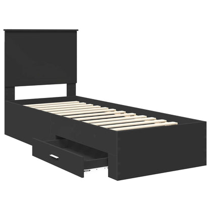 vidaXL Bed Frame Black and Silver 70 x 190 cm Engineered Wood