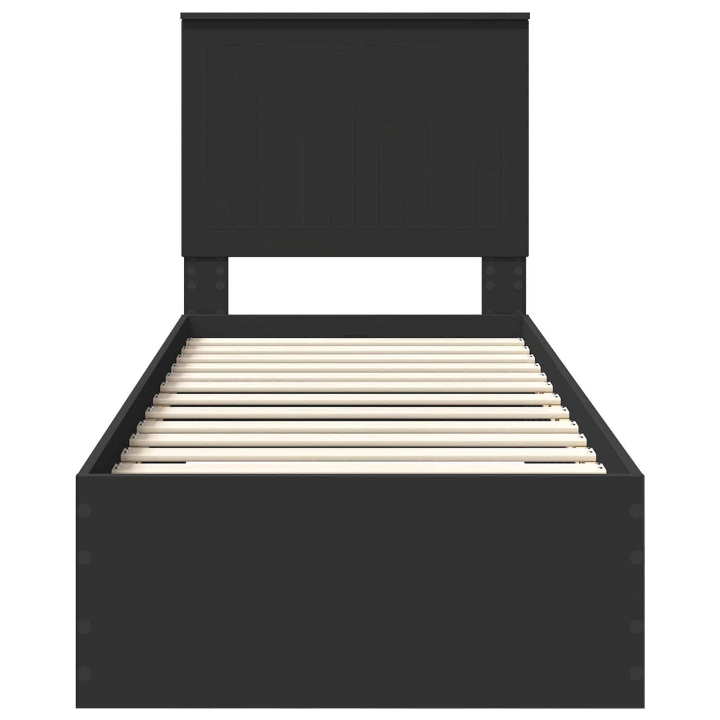 vidaXL Bed Frame Black and Silver 70 x 190 cm Engineered Wood