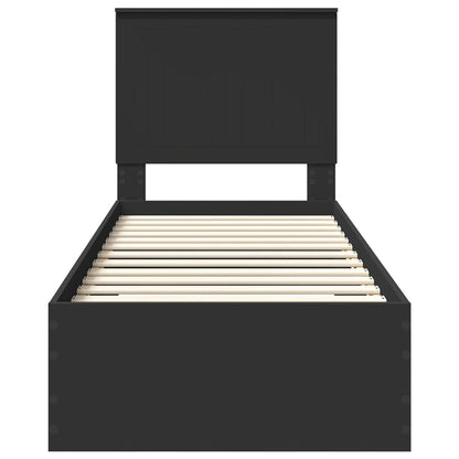 vidaXL Bed Frame Black and Silver 70 x 190 cm Engineered Wood