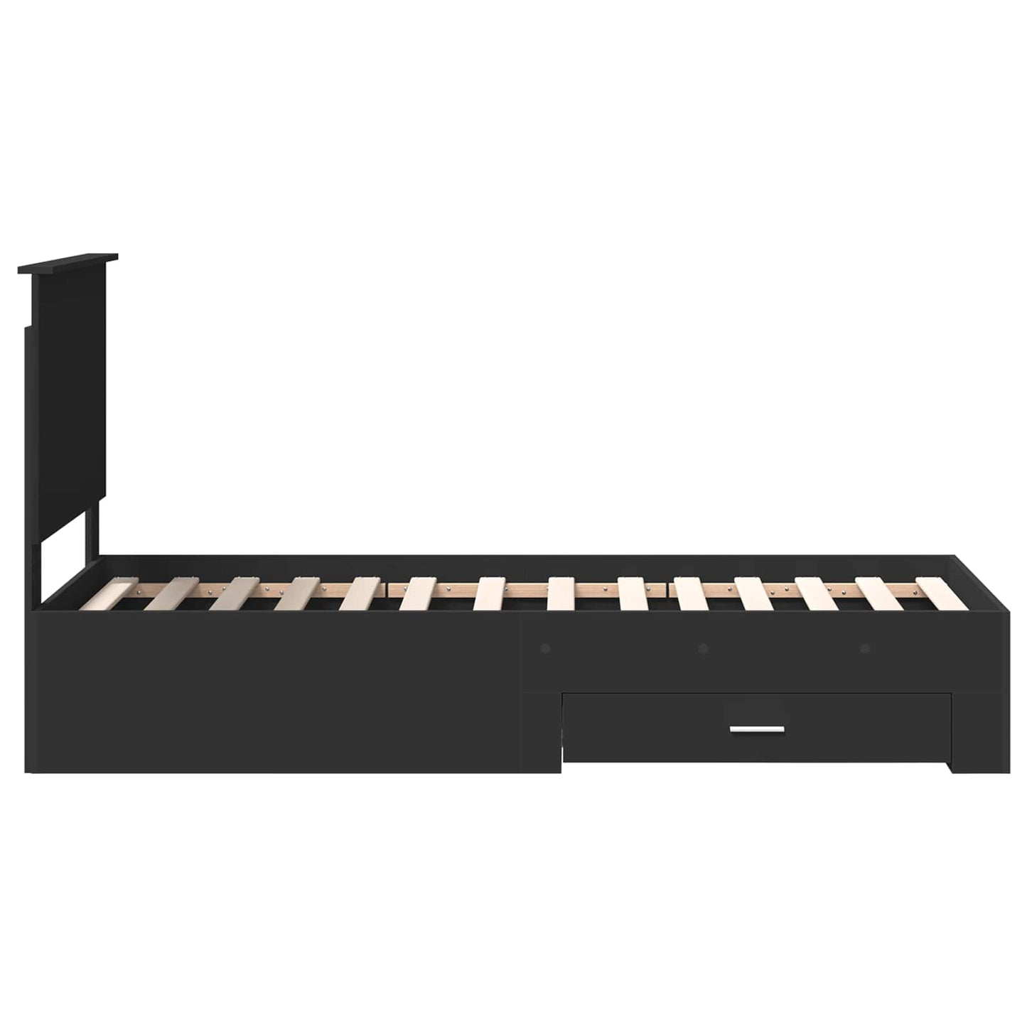vidaXL Bed Frame Black and Silver 70 x 190 cm Engineered Wood