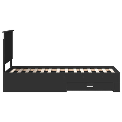 vidaXL Bed Frame Black and Silver 70 x 190 cm Engineered Wood