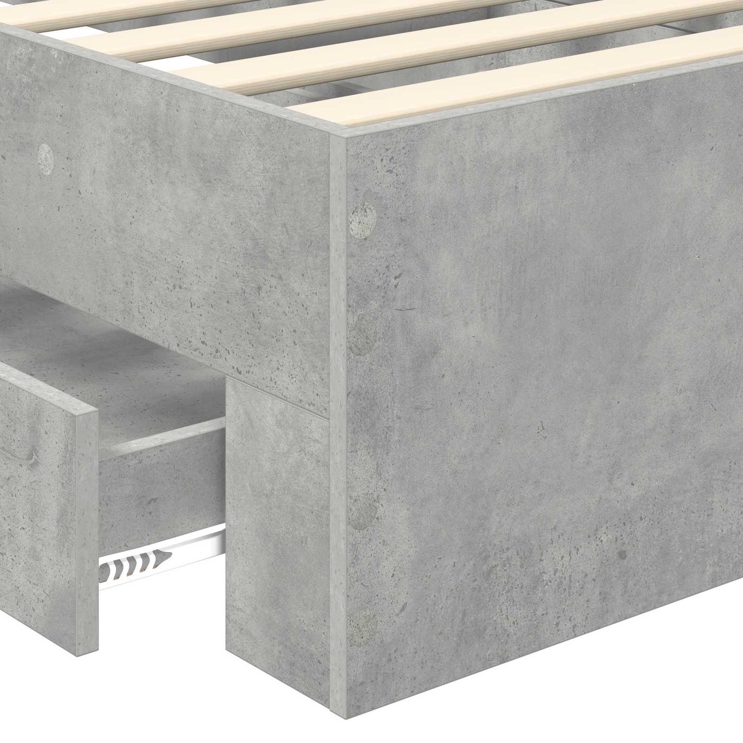 vidaXL Bed Frame Concrete Grey and Silver 70 x 190 cm Engineered Wood