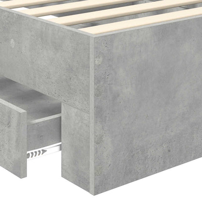 vidaXL Bed Frame Concrete Grey and Silver 70 x 190 cm Engineered Wood