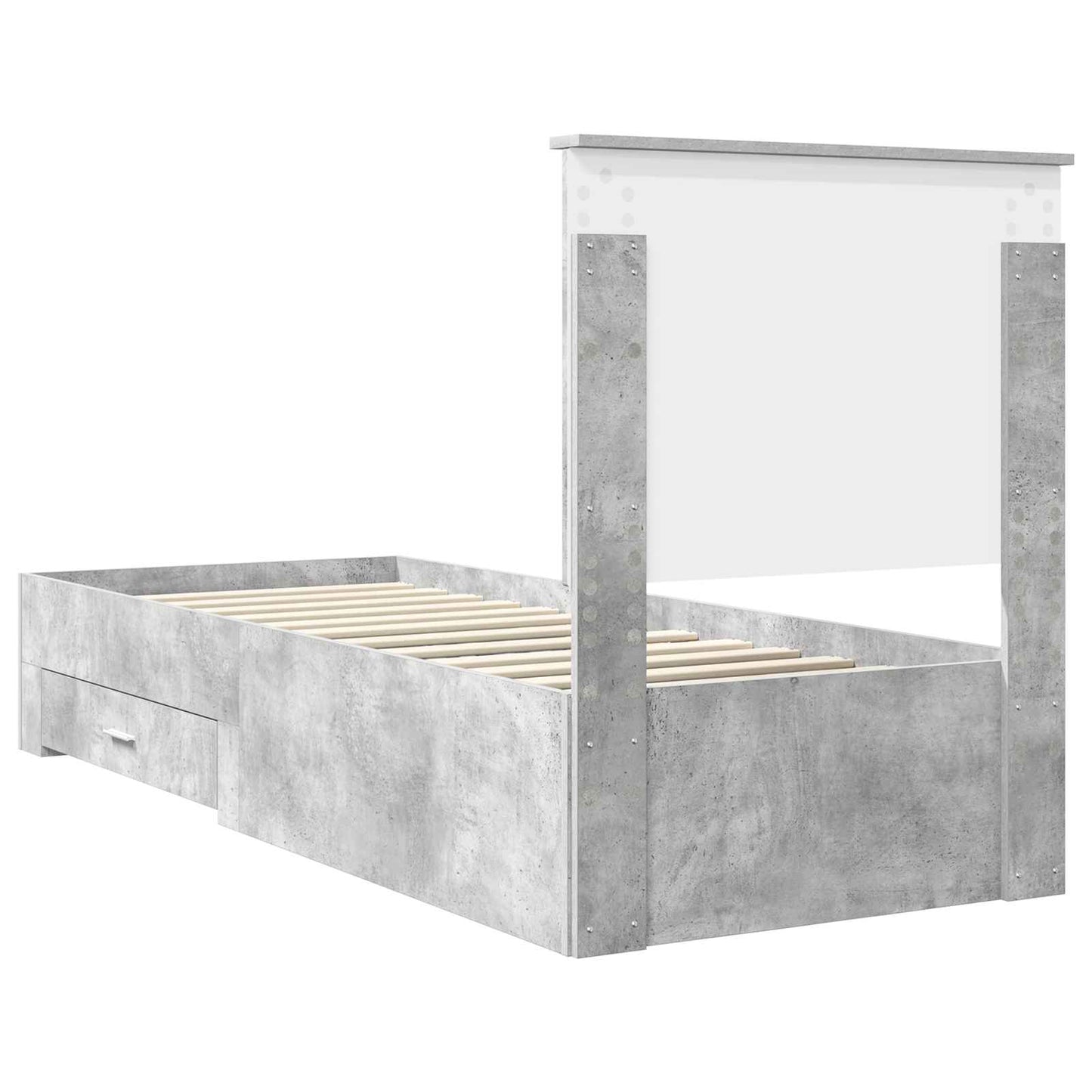 vidaXL Bed Frame Concrete Grey and Silver 70 x 190 cm Engineered Wood