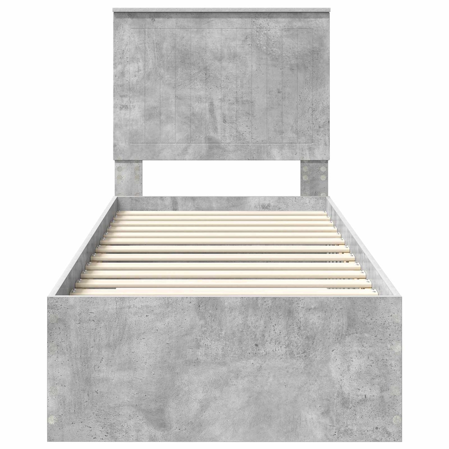 vidaXL Bed Frame Concrete Grey and Silver 70 x 190 cm Engineered Wood
