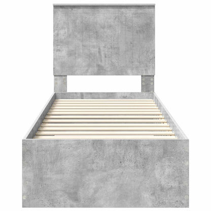 vidaXL Bed Frame Concrete Grey and Silver 70 x 190 cm Engineered Wood