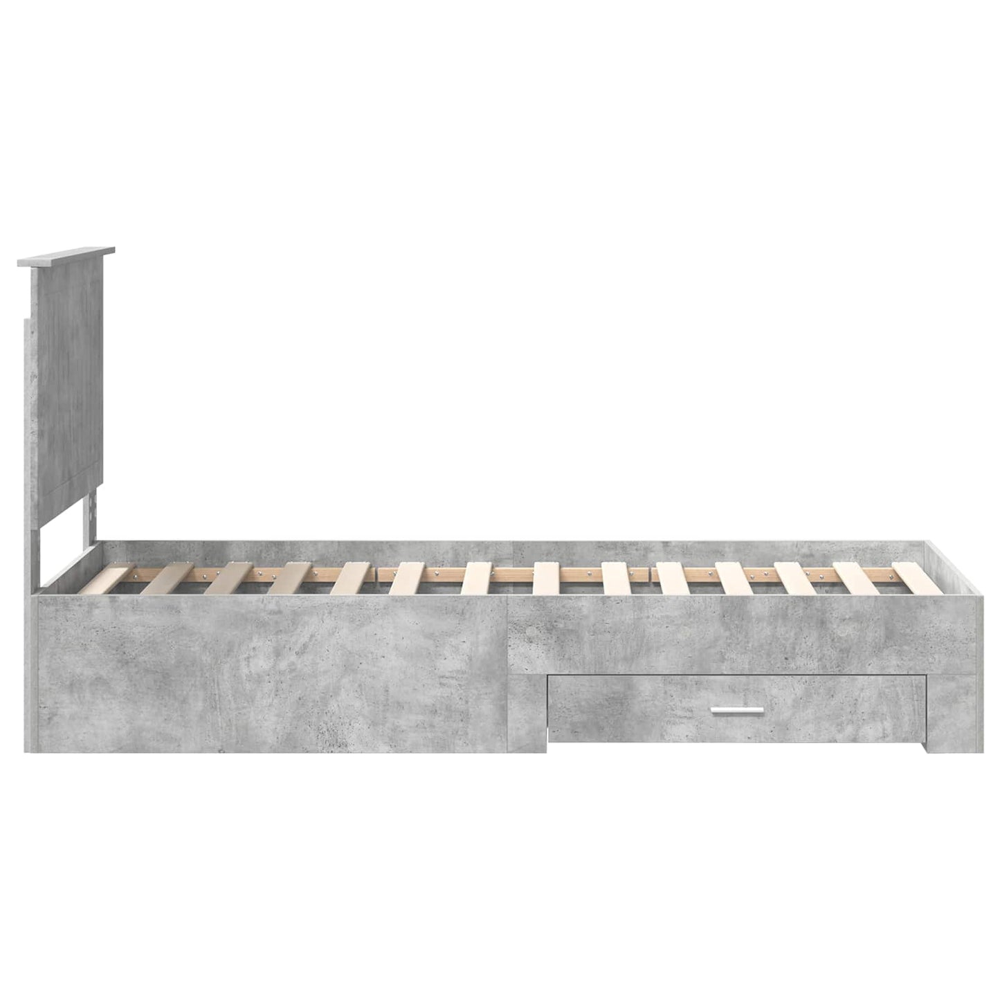 vidaXL Bed Frame Concrete Grey and Silver 70 x 190 cm Engineered Wood
