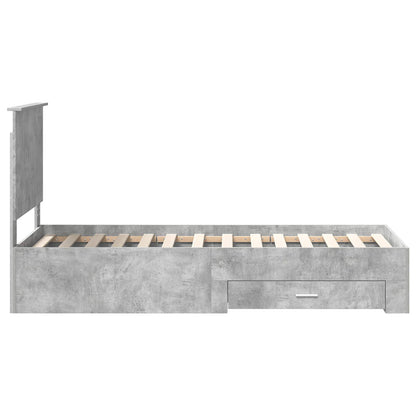 vidaXL Bed Frame Concrete Grey and Silver 70 x 190 cm Engineered Wood
