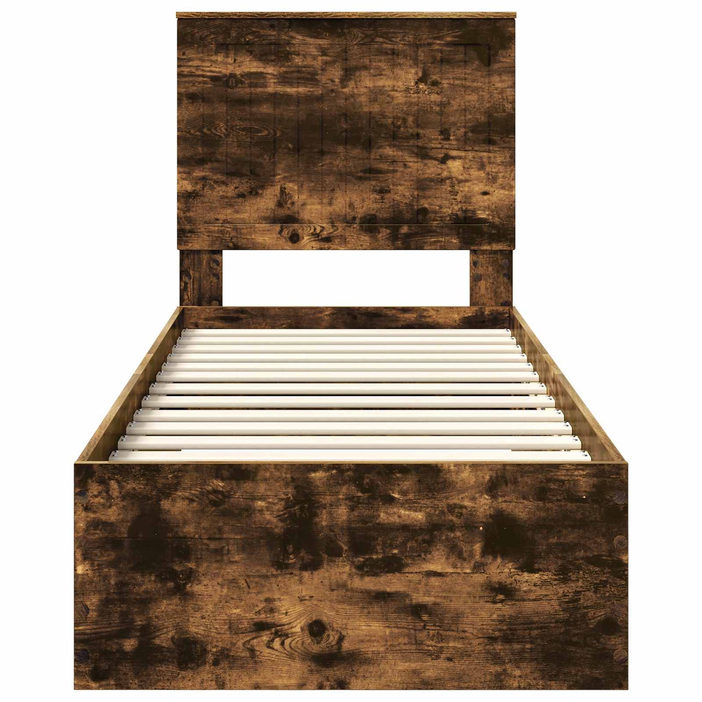 vidaXL Bed Frame Smoked Oak and Silver 70 x 190 cm Engineered Wood