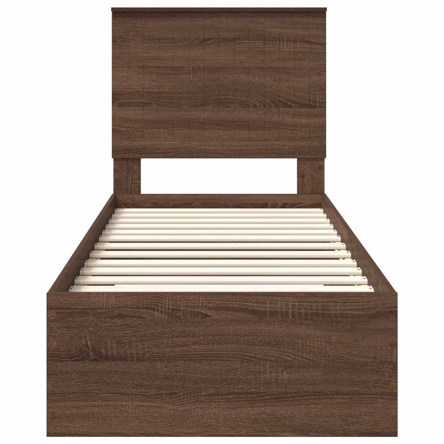 vidaXL Bed Frame Brown Oak and Silver 70 x 190 cm Engineered Wood