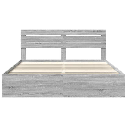 vidaXL Bed Frame Grey Sonoma 180 x 200 cm Solid Pine Wood