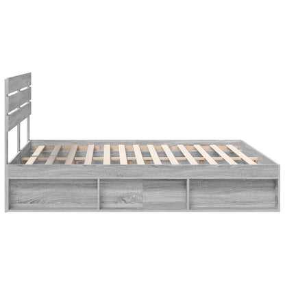 vidaXL Bed Frame Grey Sonoma 180 x 200 cm Solid Pine Wood
