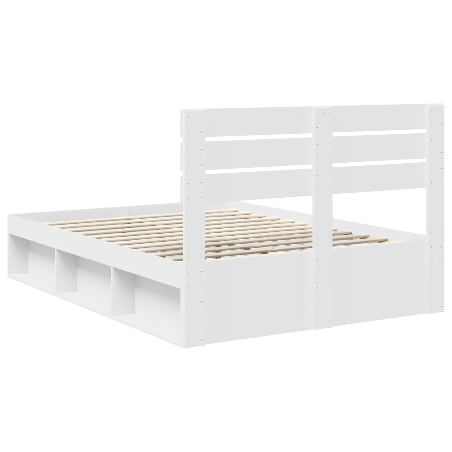 vidaXL Bed Frame with Headboard White 160 x 200 cm Solid Pine Wood