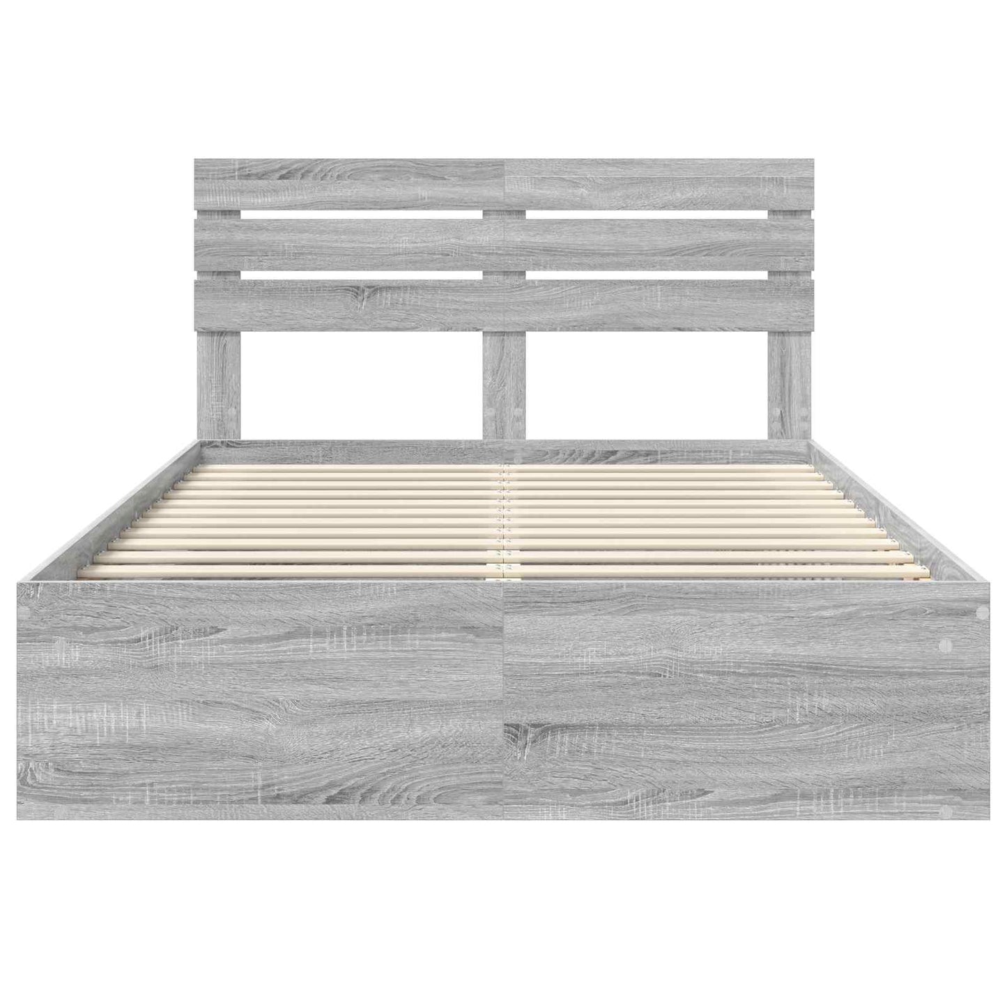 vidaXL Bed Frame Grey Sonoma 160 x 200 cm Solid Pine Wood