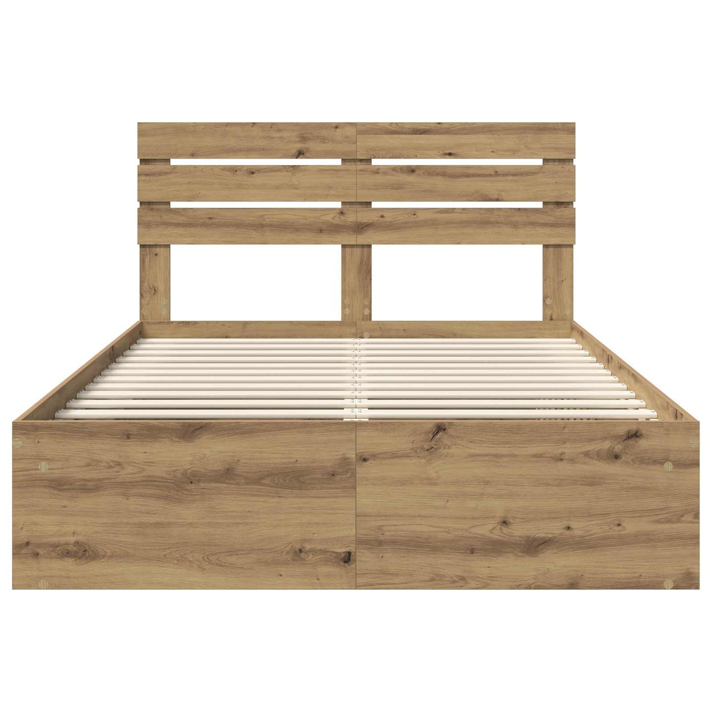 vidaXL Bed Frame Artisian Oak 140 x 190 cm Solid Pine Wood