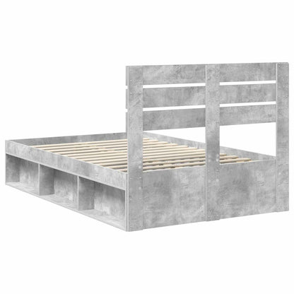 vidaXL Bed Frame Concerte Grey 135 x 190 cm Solid Pine Wood