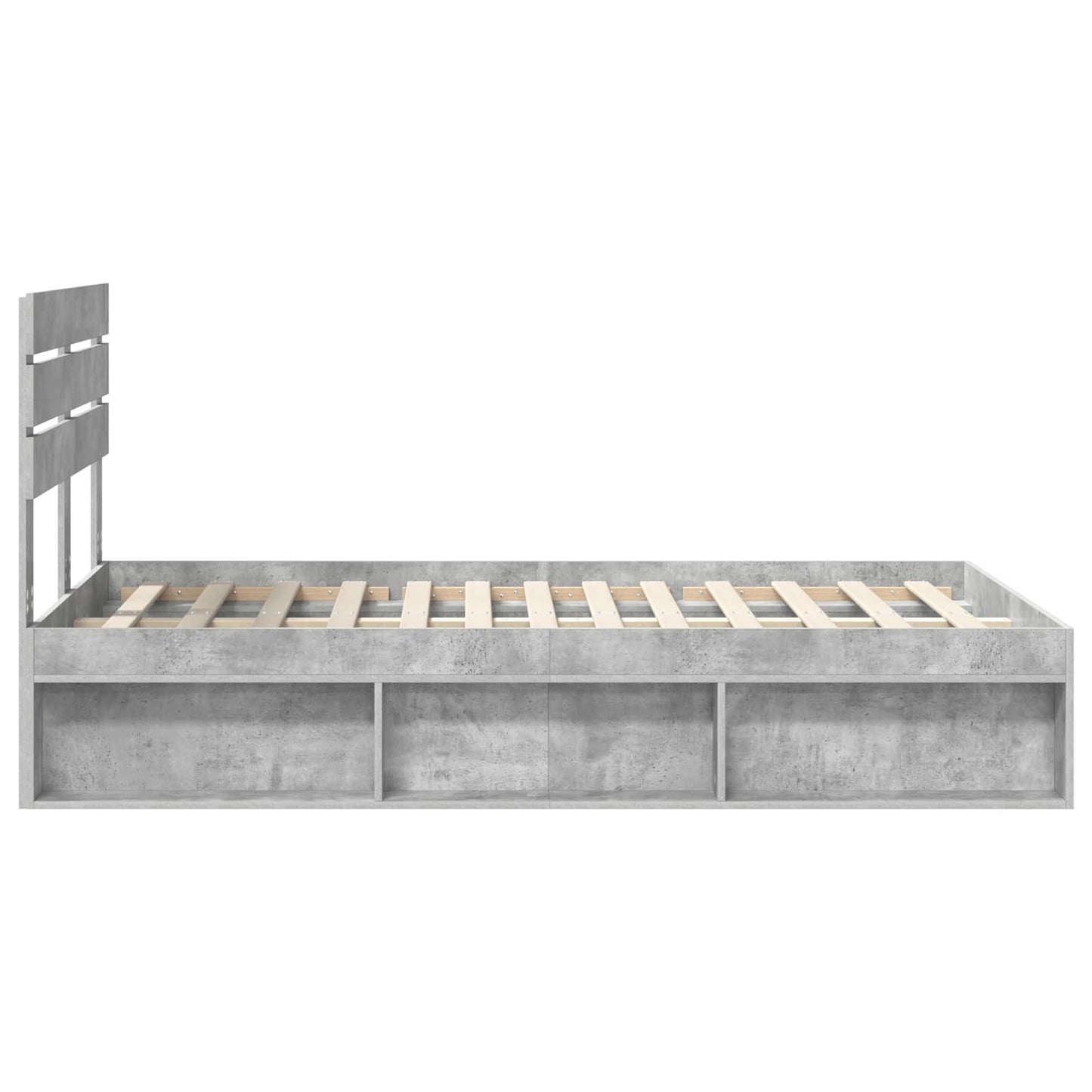 vidaXL Bed Frame Concerte Grey 135 x 190 cm Solid Pine Wood