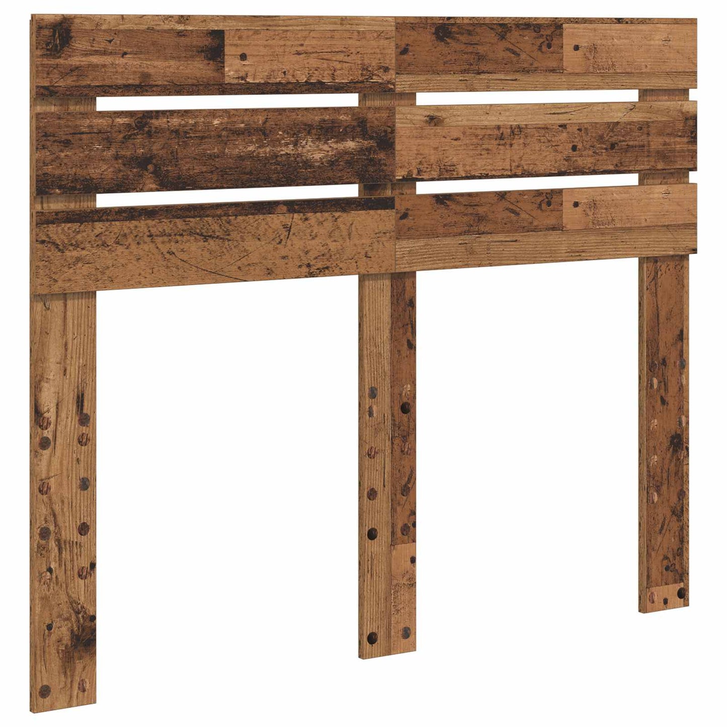 vidaXL Bed Frame with Headboard Old Wood 135 x 190 cm Solid Pine Wood