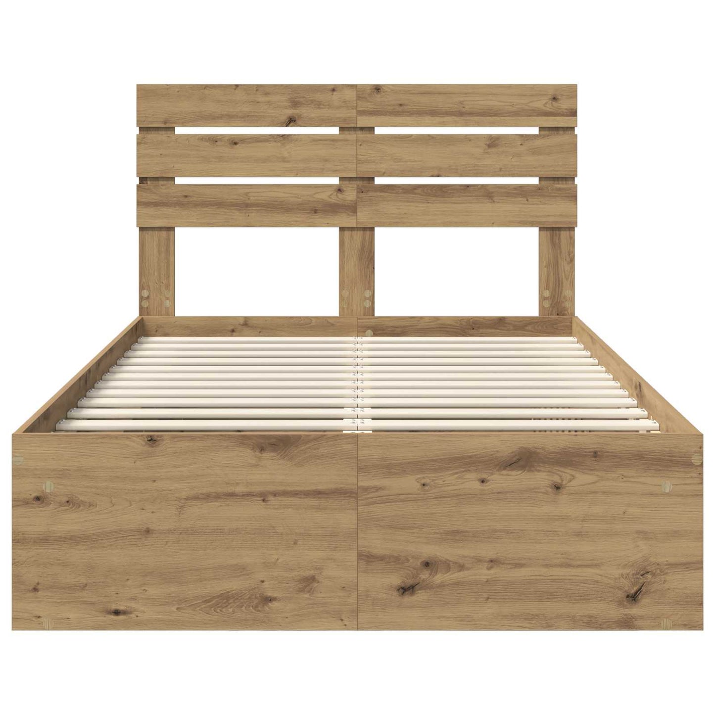 vidaXL Bed Frame Artisian Oak 120 x 200 cm Solid Pine Wood
