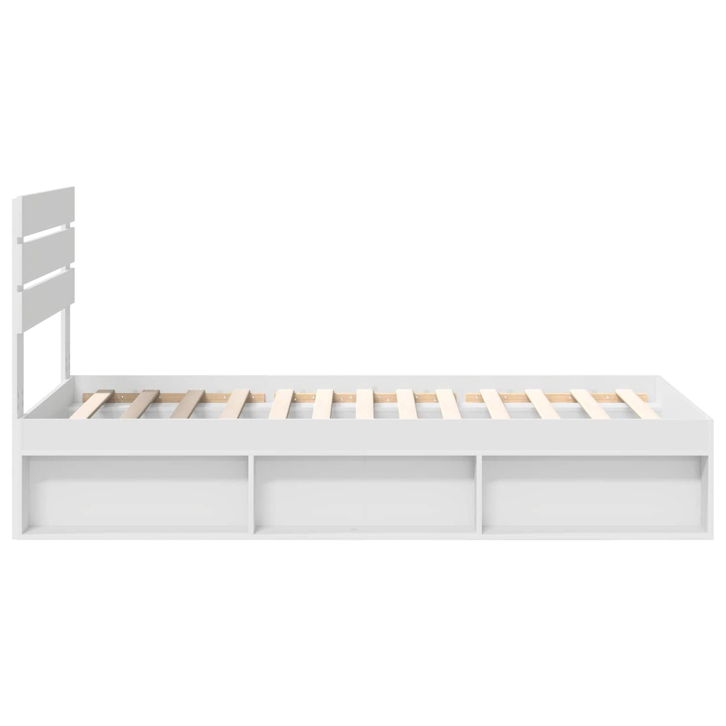 vidaXL Bed Frame with Headboard White 100 x 200 cm Solid Pine Wood