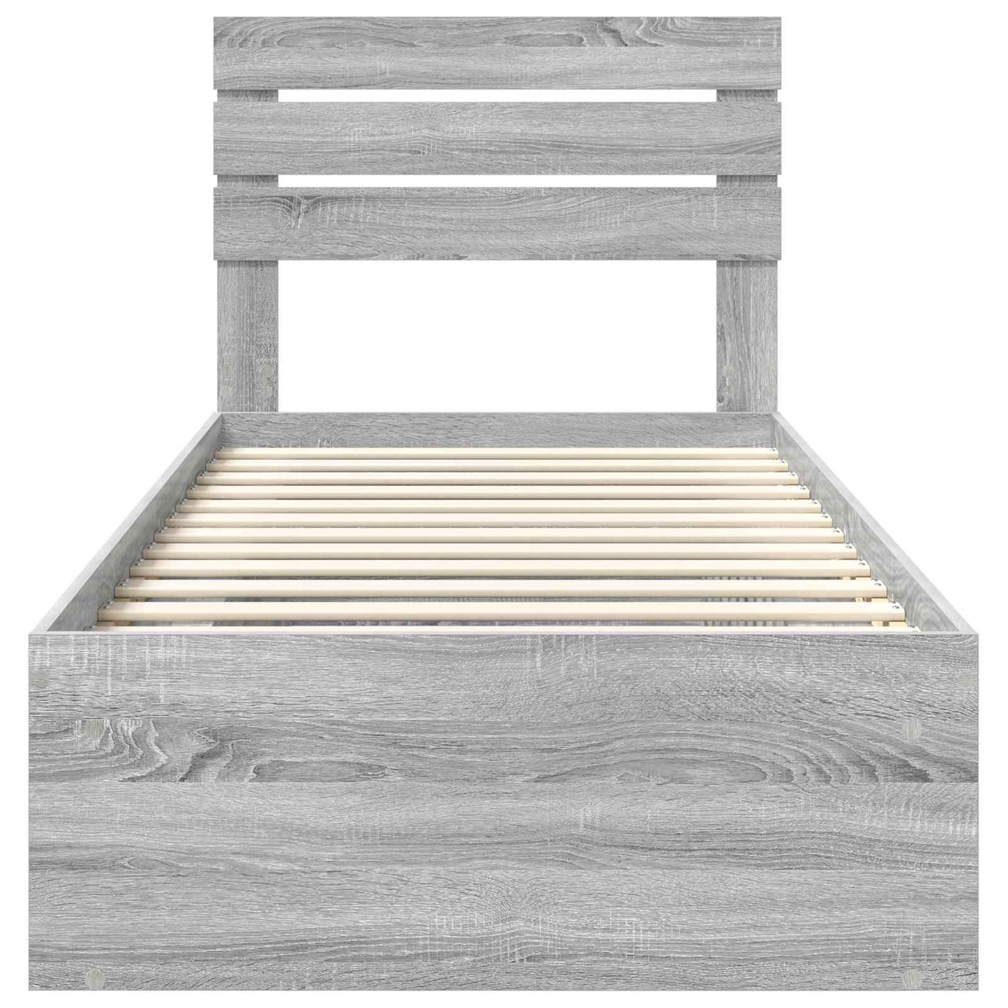 vidaXL Bed Frame Grey Sonoma 90 x 200 cm Solid Pine Wood
