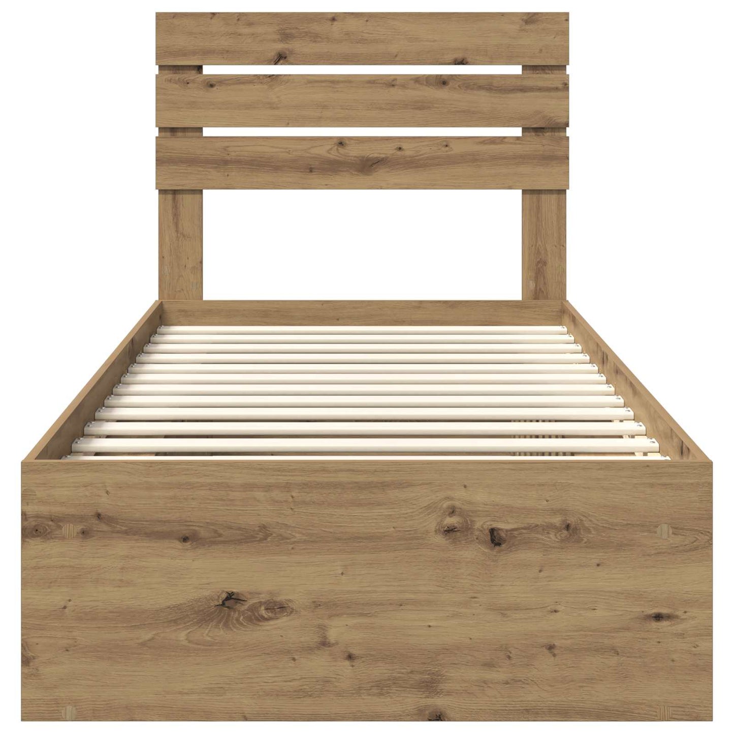 vidaXL Bed Frame Artisian Oak 90 x 200 cm Solid Pine Wood