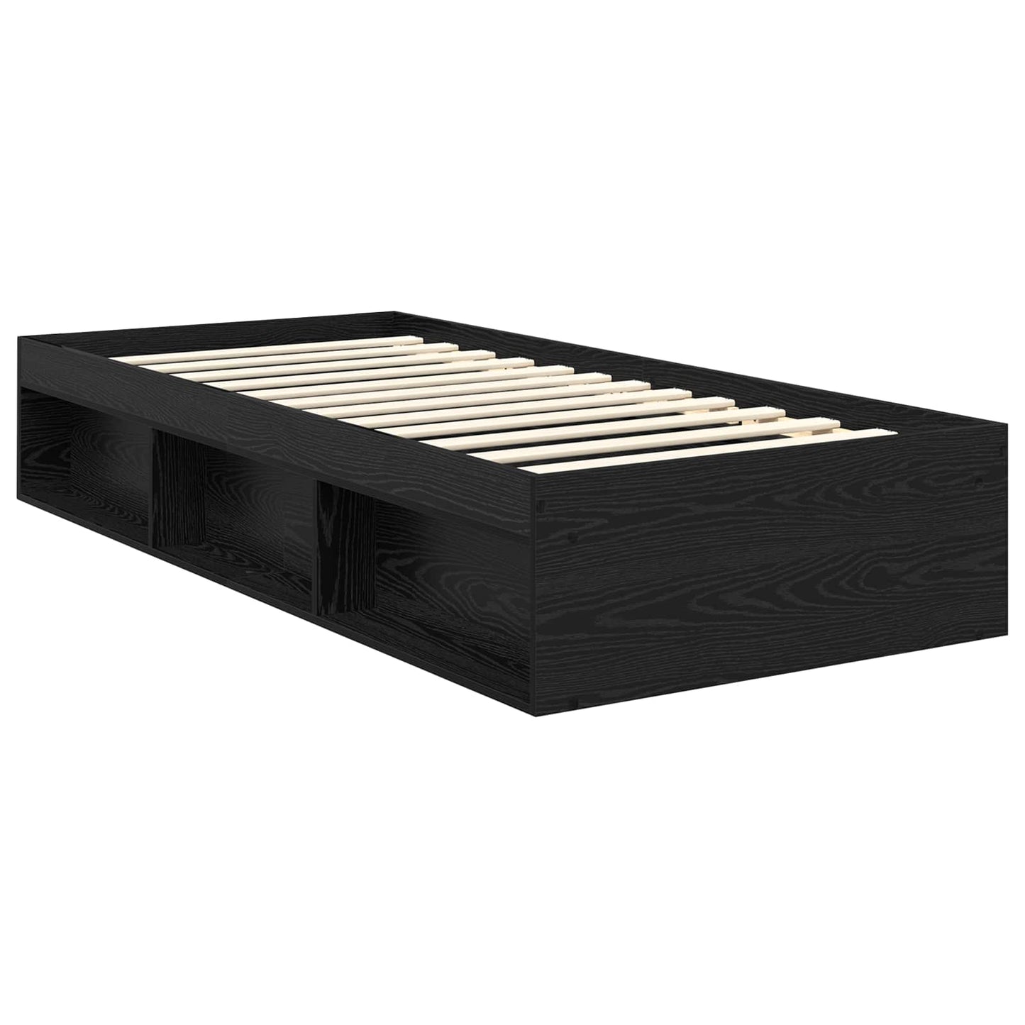 vidaXL Bed Frame with Headboard Black 90 x 190 cm Solid Pine Wood