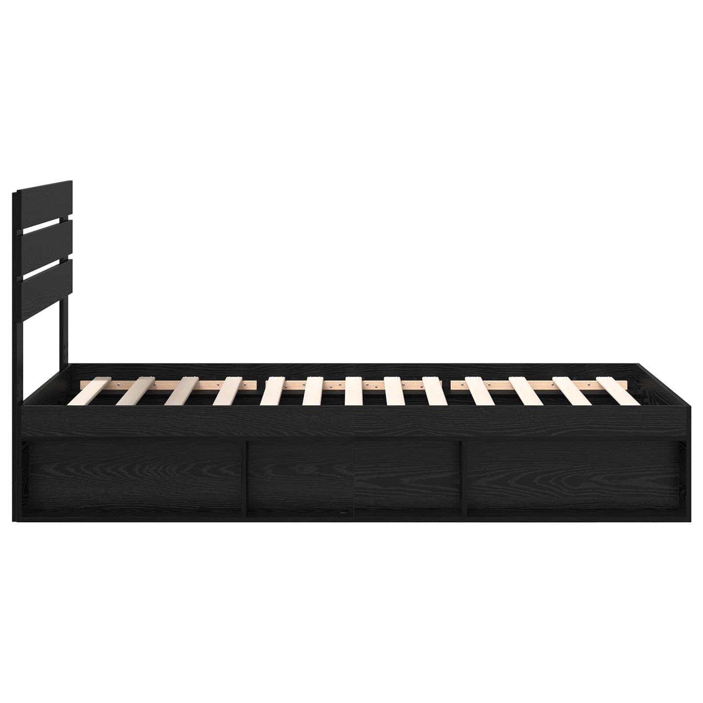 vidaXL Bed Frame with Headboard Black 90 x 190 cm Solid Pine Wood