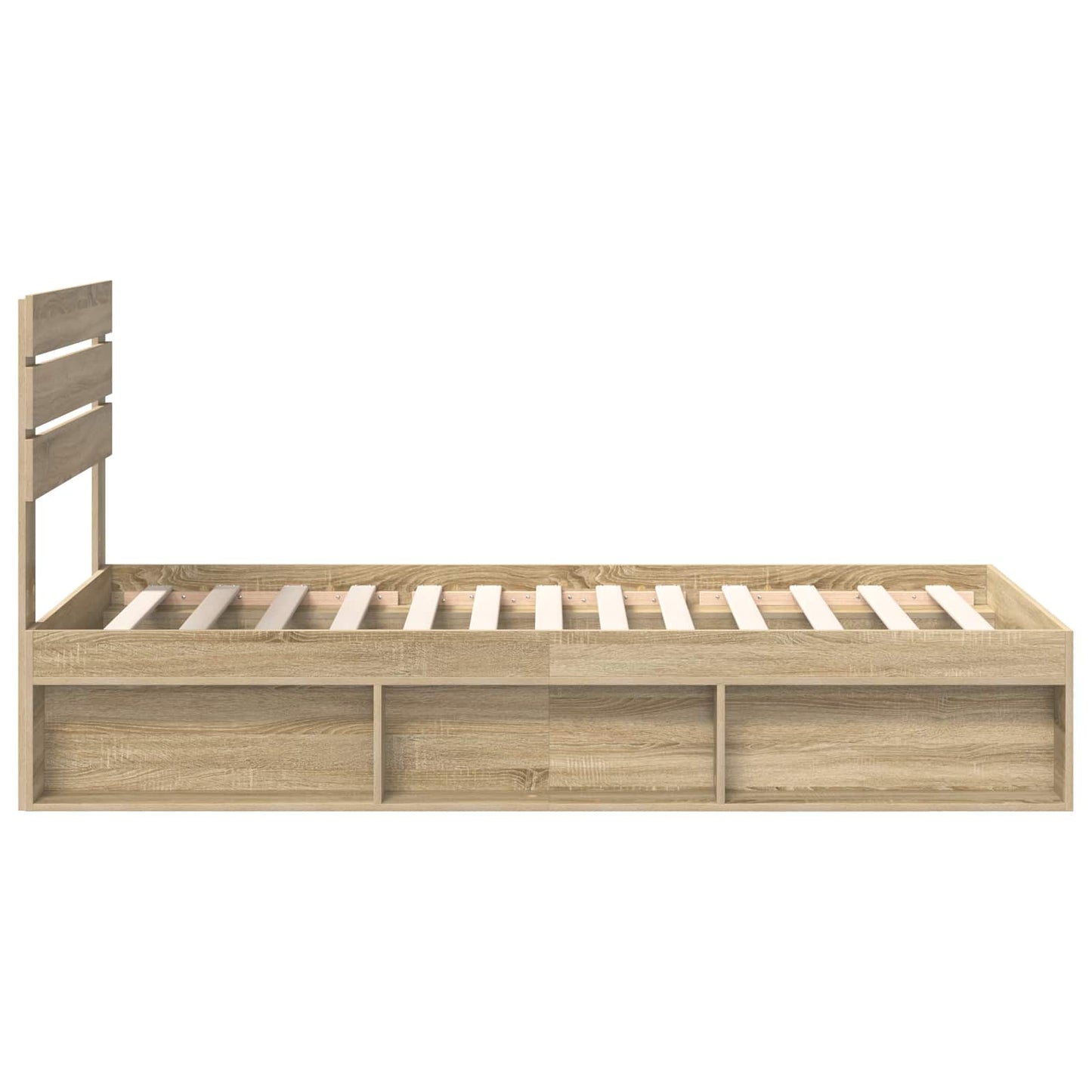 vidaXL Bed Frame with Headboard Sonoma 90 x 190 cm Solid Pine Wood
